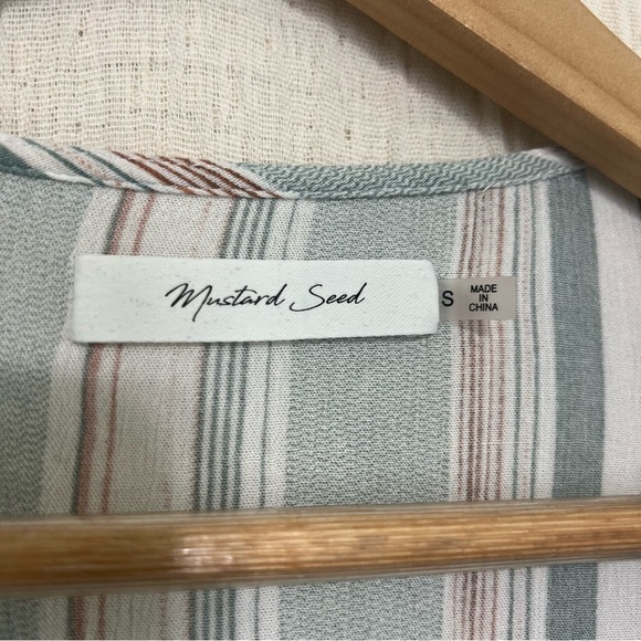 Mustard Seed Multicolor Overlay Top/ Wrap Blouse S - Picture 3 of 4